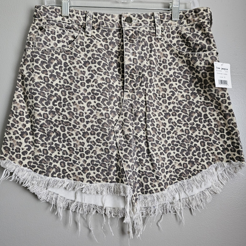 Free People Leopard Print Mini Skirt